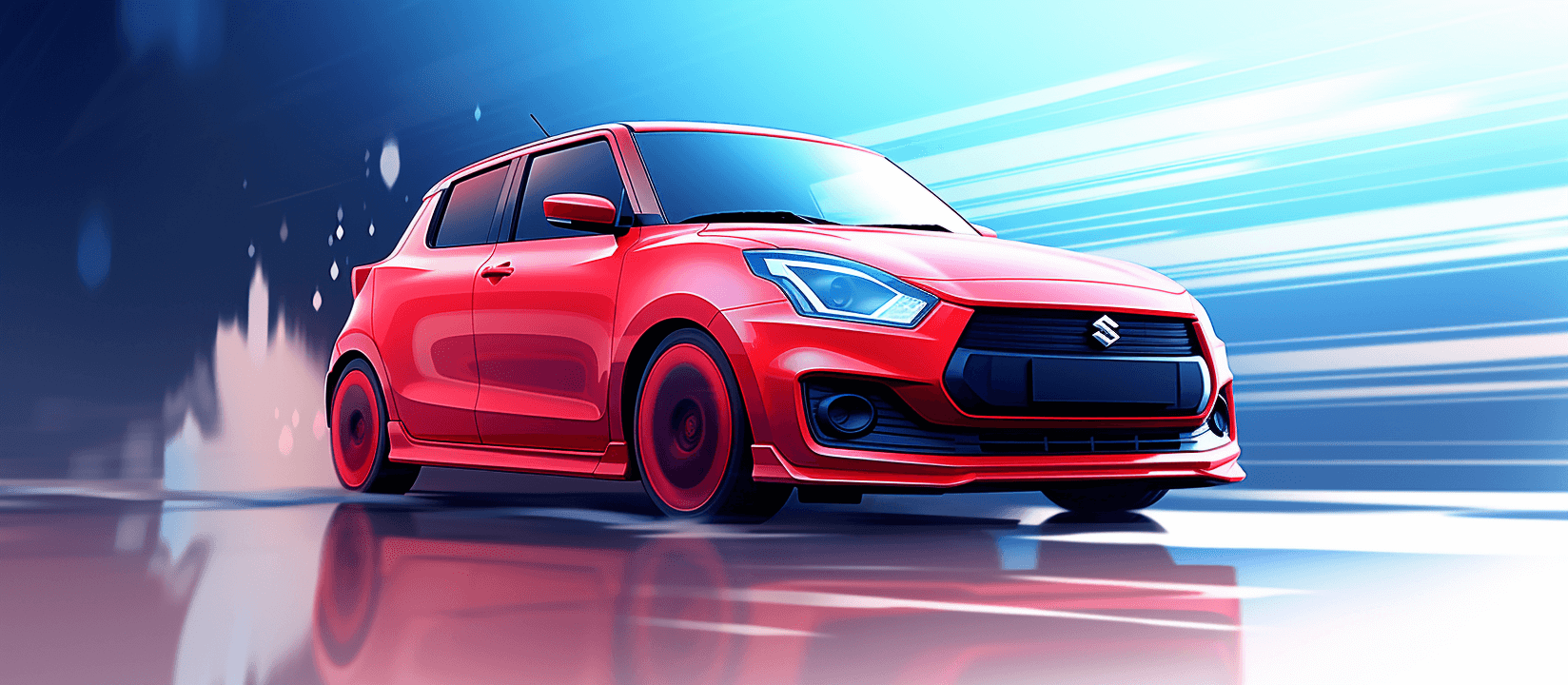a-red-swift-car-illustration